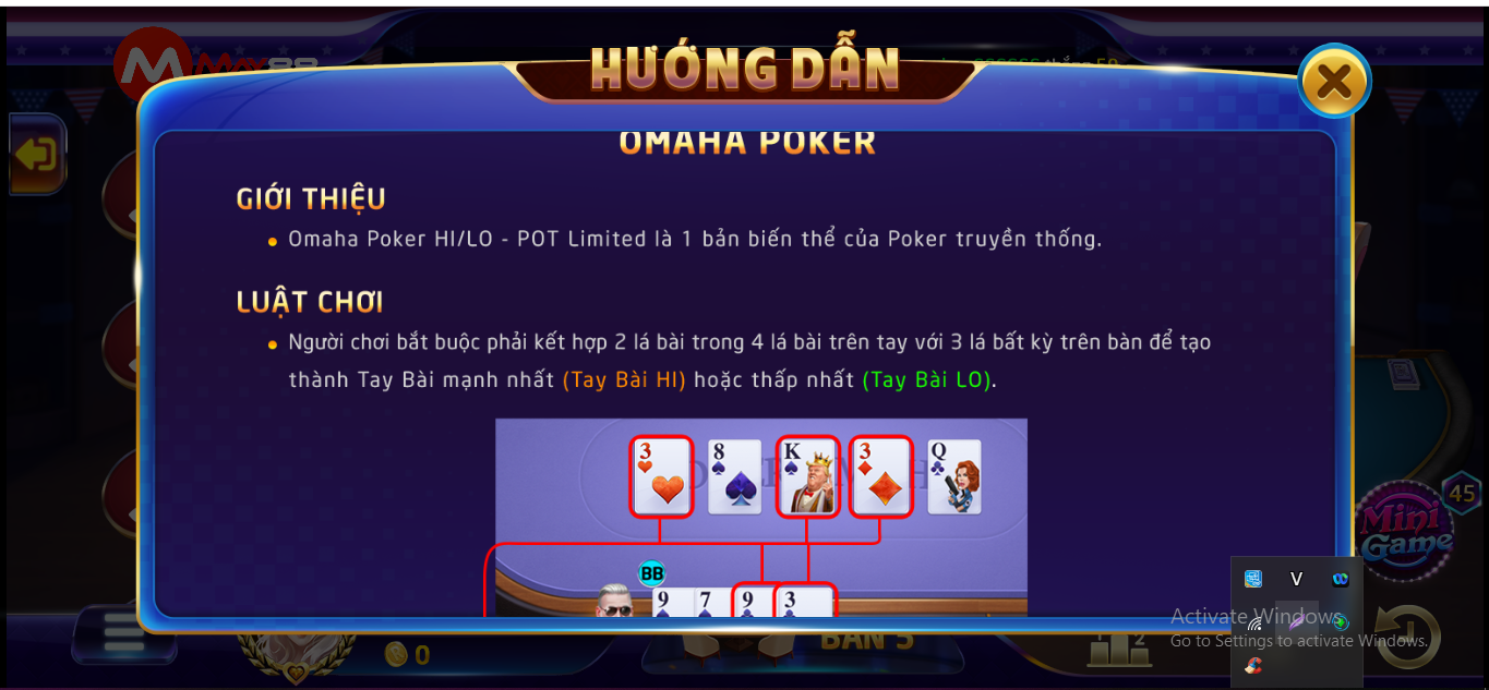 Giới thiệu omaha poker May88 vip siêu hấp dẫn 